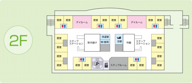 特別養護老人ホーム　2階案内図