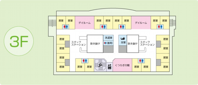 特別養護老人ホーム　3階案内図