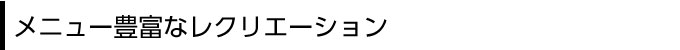 メニュー豊富なレクリエーション